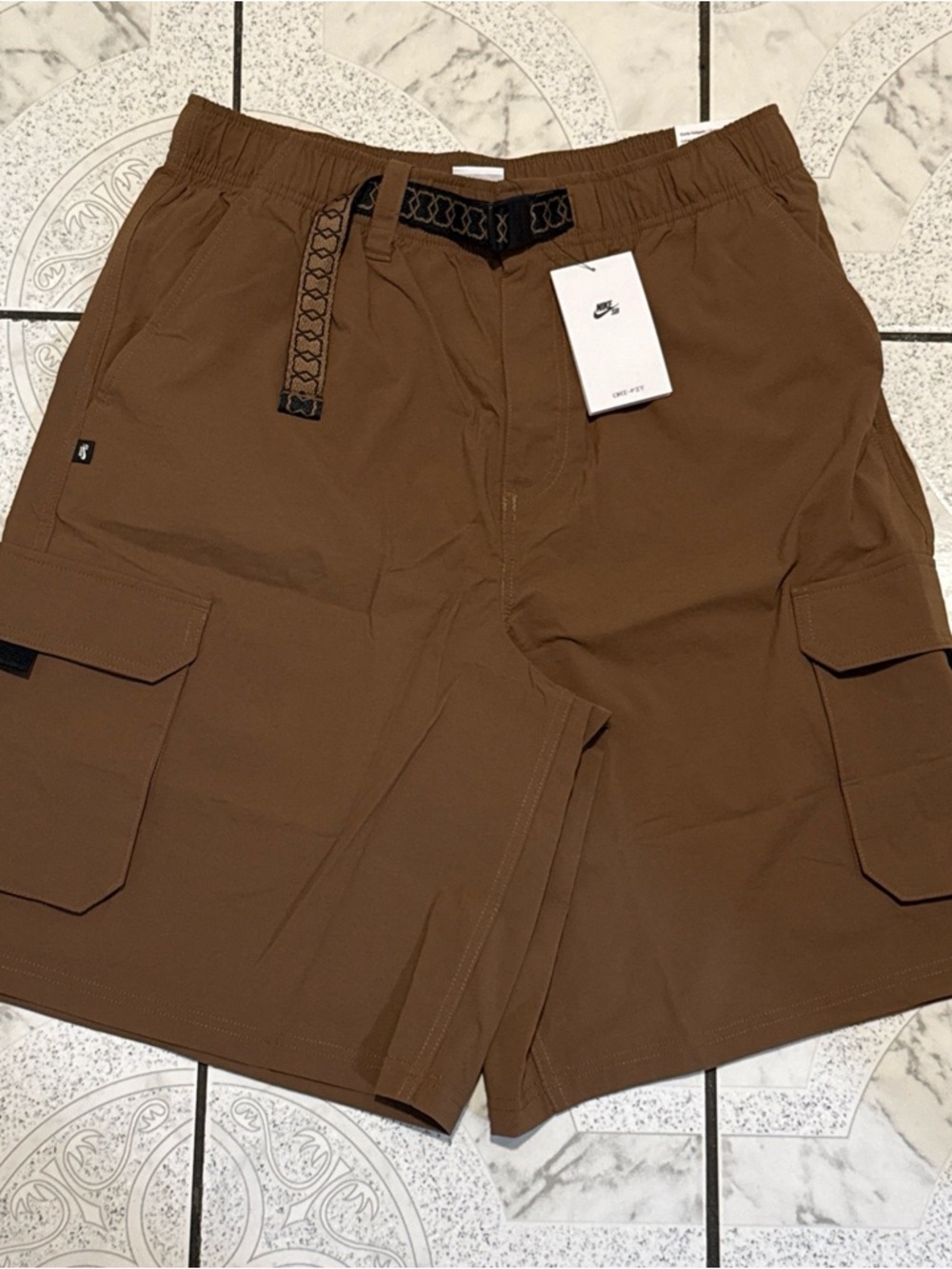 New Nike SB Dri-FIT Kearny Cargo Skate Shorts Brown Men's Size Medium HJ2908-235